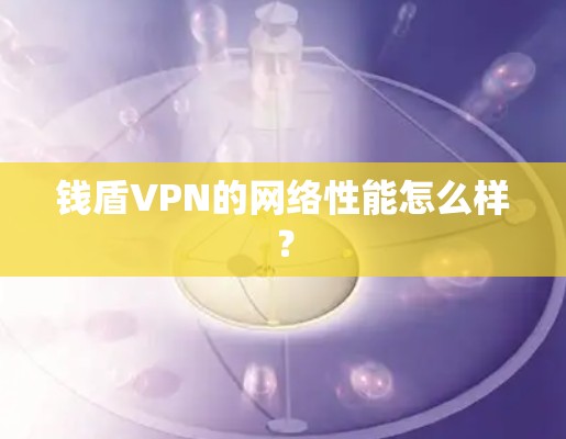 钱盾VPN的网络性能怎么样？